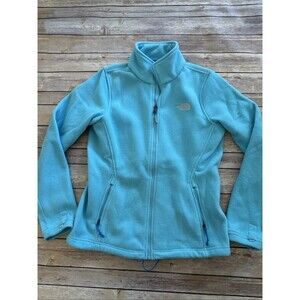 North Face Women’s Full Zip Stretch Fleece Jacket Teal Blue Small Activewear